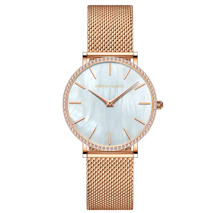 Montre-bracelet de luxe en acier inoxydable pour femme, mouvement à quartz japonais, cadran coquilla