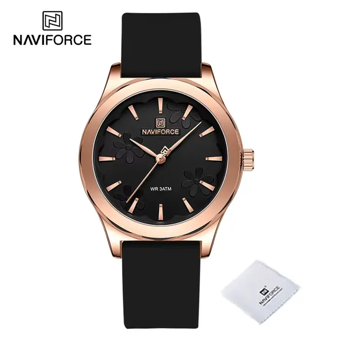 Montre pour femmes NAVIFORCE avec cadran fleuri élégant, montre-bracelet à quartz tendance, étanche,