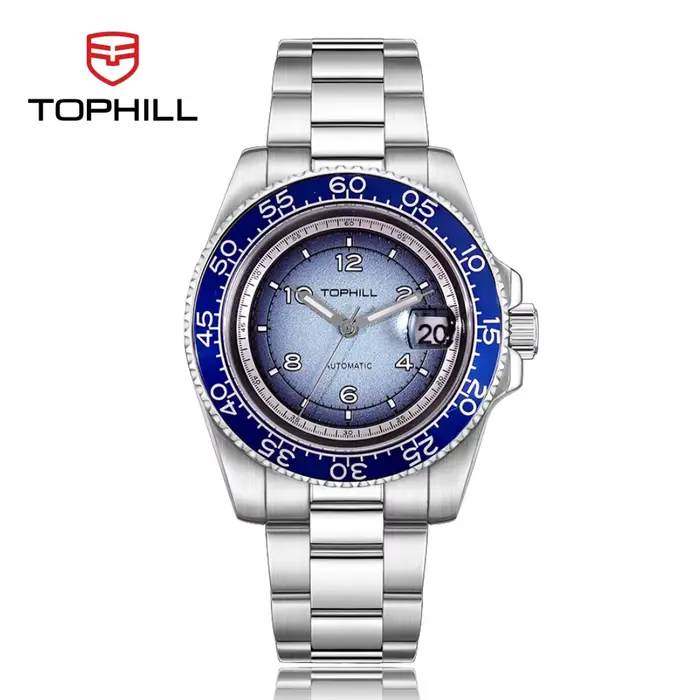 Montres mécaniques pour hommes TOPHILL 40 mm Nanning 2813 avec cadran texturé effet feu