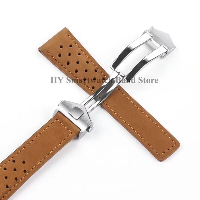 Bracelet de montre en cuir de vache unisexe pour hommes et femmes, adaptable à de nombreuses montres, avec boucle métallique et couleurs variées pour tous les styles