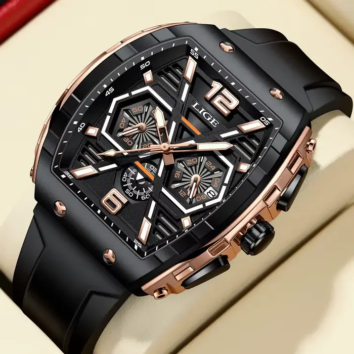 Relogio Mascul37LIGE-Montre-bracelet à quartz étanche pour homme