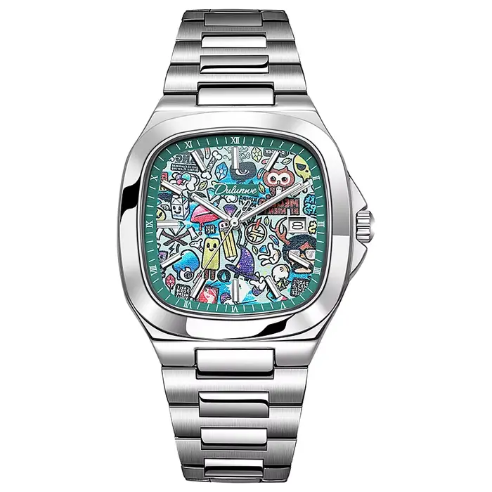 Nouveau Style Hip hop hommes montres de luxe automatique montres mécaniques lumineux étanche bracele