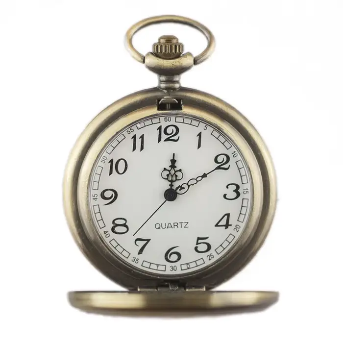 Montre de poche avec pendentif en argent lisse pour hommes et femmes