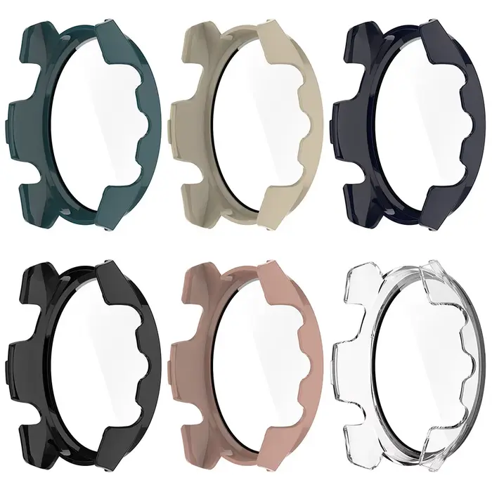 Boîtier PC + protecteur d'écran en verre pour Garmin Forerunner 165/165 Music, housse de protection à couverture complète