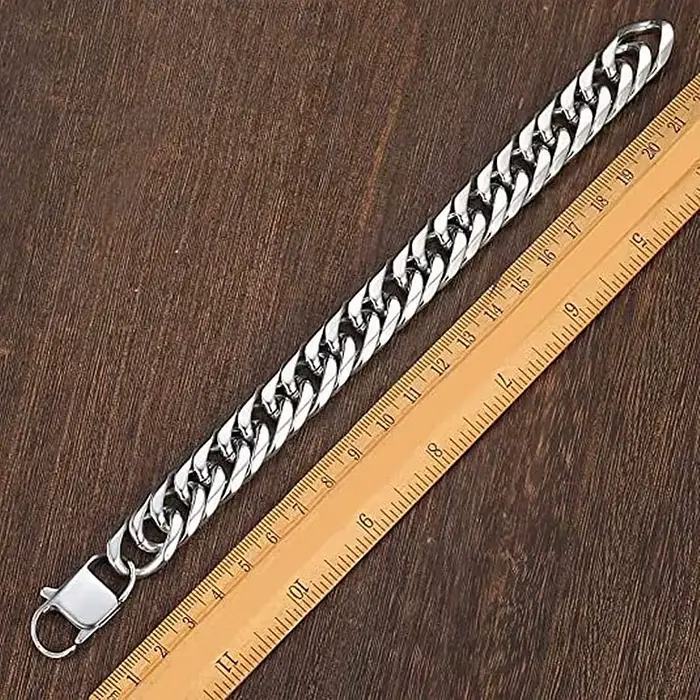 Bracelet à maillons cubains en acier inoxydable 316L
