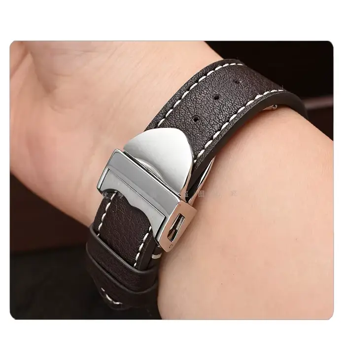 Bracelet de montre en cuir véritable pour montres 20mm 22mm polyvalent noir beige occasionnels professionnelnels élégants