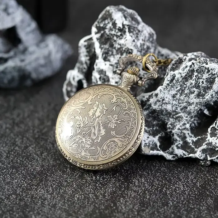Meilleurs cadeaux montre de poche à Quartz en or de luxe Design poissons collier pendentif