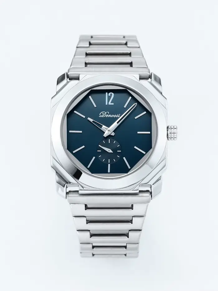 Montre de luxe pour homme avec cadran octogonal - Bracelet en acier inoxydable, montre-bracelet anal