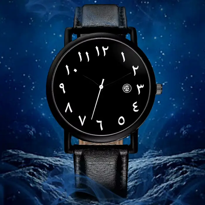 Montre-bracelet en cuir de luxe pour hommes