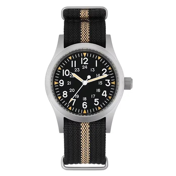 Militado ML05 montre militaire VH31 balayage mouvement à Quartz haut-de-forme dôme saphir cristal mo