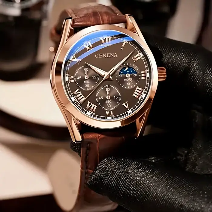 Montre à quartz pour hommes d'affaires et décontractée