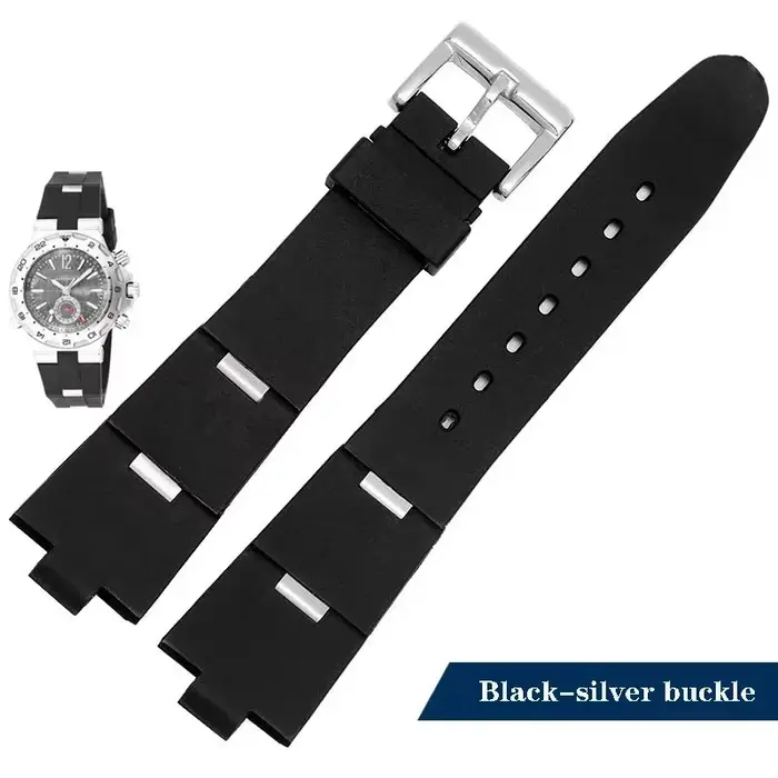 Bracelet de montre en caoutchouc noir, accessoires pour Bvlgari Bulgari, 24mm x 8mm, 22x8mm, ceintur
