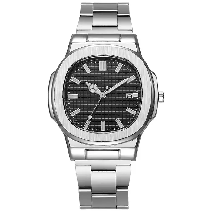 Montre carrée à quartz élégante pour homme avec affichage date auto et résistance aux chocs pour les occasions formelles et quotidiennes