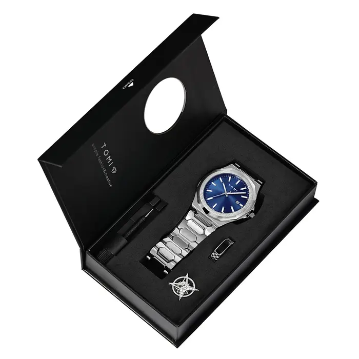 TOMI montre pour hommes d'affaires de luxe coffret cadeau boîtier en or Rose de haute qualité