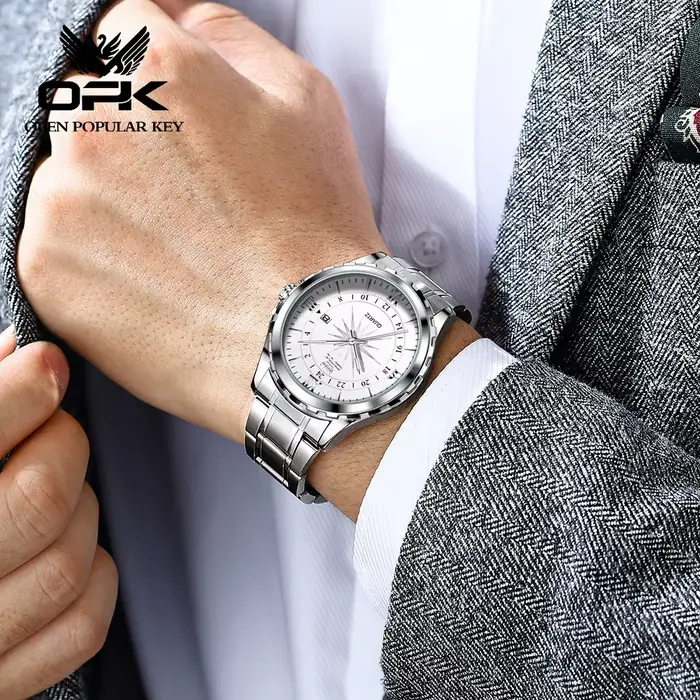 OPK 6003 montres pour hommes multifonctionnel chronographe montre-bracelet Original étanche lumineux Quartz montre automatique Reloj Hombre