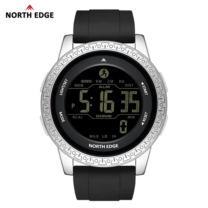 Montre NORTH EDGE APOLLO résistante à l'eau pour homme et femme avec double fuseau horaire et fonctions de fitness pour sportifs et occasions spéciales
