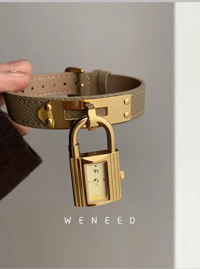 Charme en acier inoxydable nouvelle montre pour femme chaîne montre en cuir véritable Vintage montre