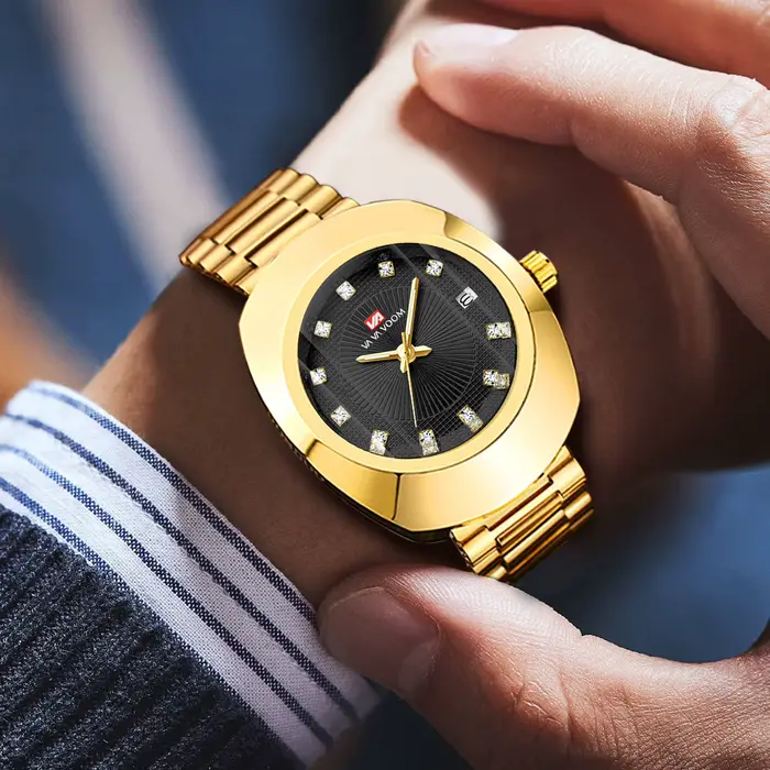 VA VA VOOM-Montre elliptique en acier inoxydable pour homme