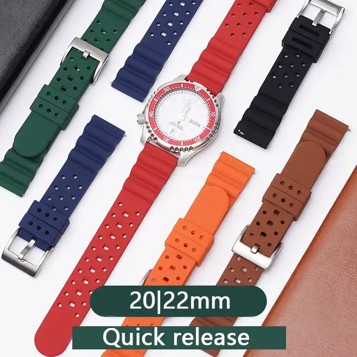 Bracelet de montre en silicone souple pour homme et femme compatibles avec diverses montres occasions spéciales et quotidiennes