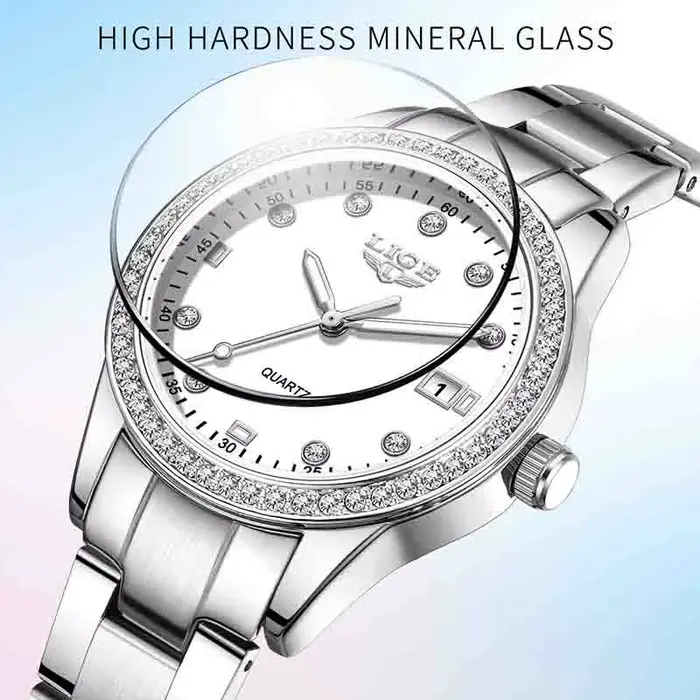 Montre-bracelet LIGE acier inoxydable quartz élégante pour femmes occasions spéciales polyvalente