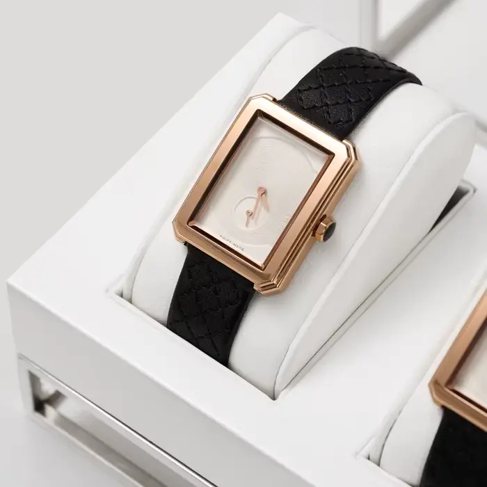 Oirlv-Support de montre en cuir blanc, présentoir, accessoires pour vitrine