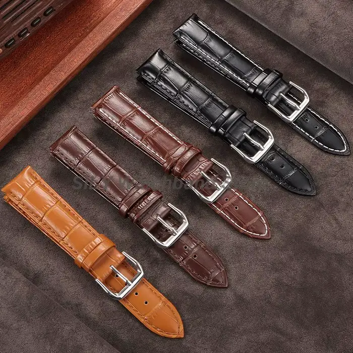  10/12/13/14/15/16/17/18/19/20/21/22/23/24mm Bracelet de montre en cuir véritable