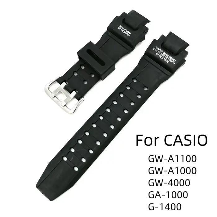 Bracelet de montre électronique sport en plastique avec boucle ardillon en acier inoxydable pour CASIO G Shock GA-1000/1100 G-1400 GW-4000