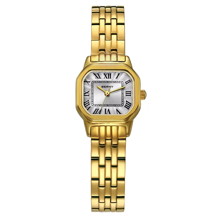 BERNY montre pour femmes carré petit cadran de luxe doré mode décontracté romain classique robe