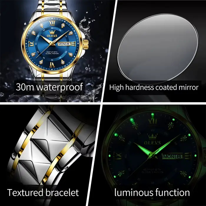 Montre-bracelet à quartz OLEVS 2906 pour homme