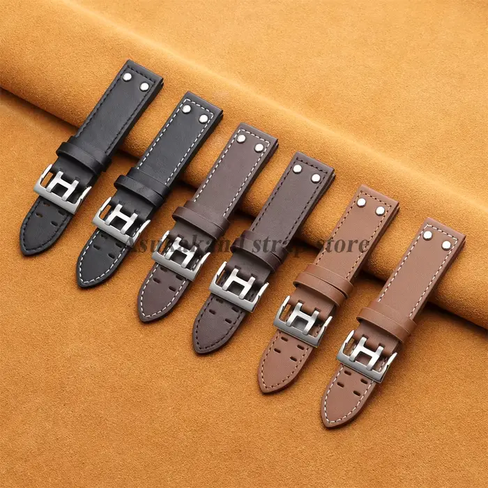 Bracelets de montre en cuir haute qualité 20mm 22mm pour montres unisexes style élégant confortable belles couleurs diverses occasions spéciales