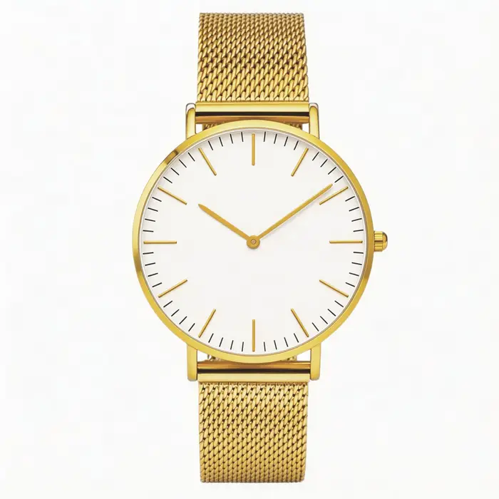 Top marque femmes montres de luxe en métal maille Simple