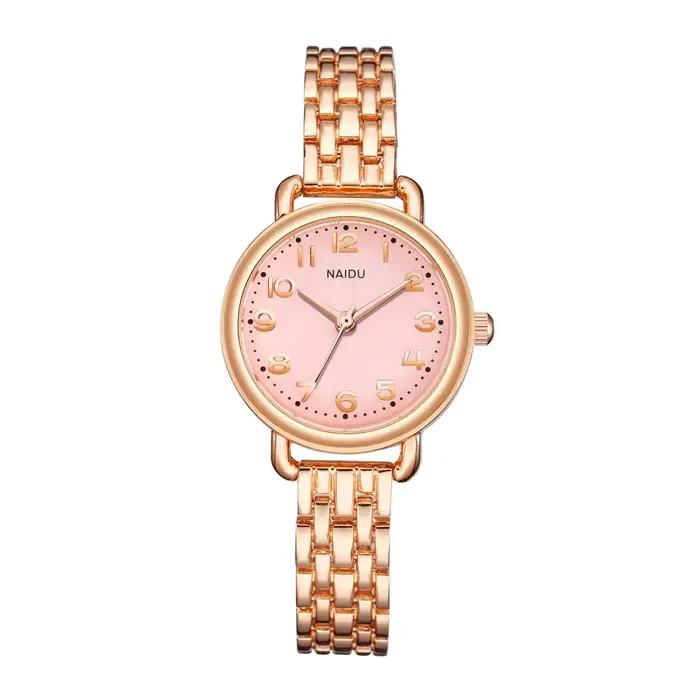 Petite montre à quartz pour femme avec bracelet en acier