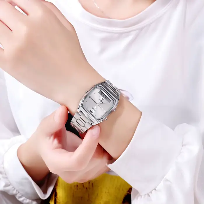 SKMEI mode Sport 3 temps Chrono numérique montre-bracelet électronique pour hommes femmes Double affichage étanche