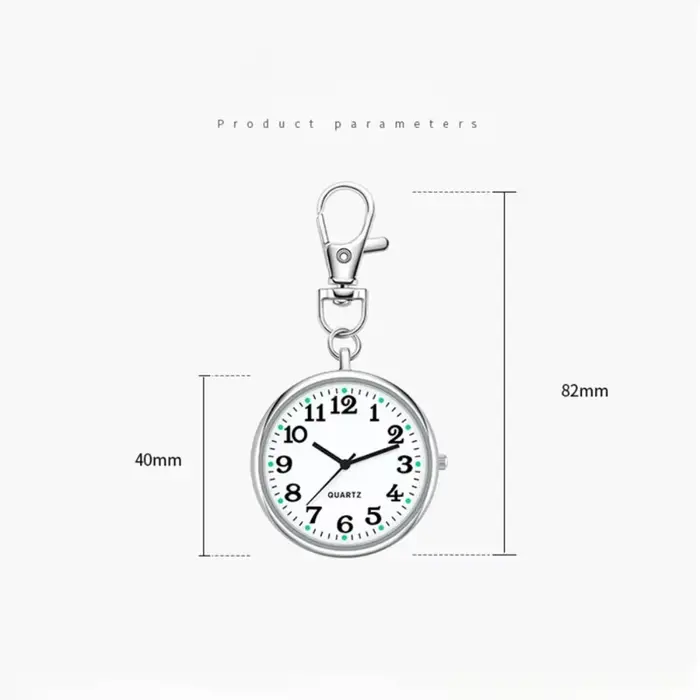 Montre de poche à clipser avec mousqueton