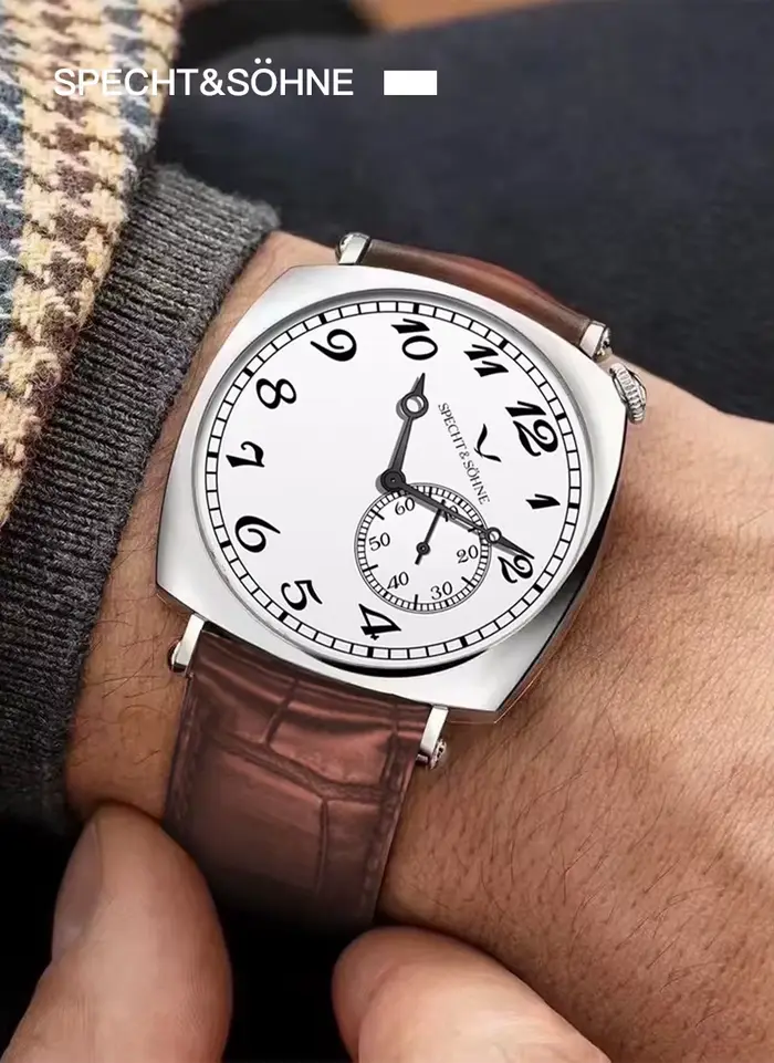 Specht & Söhne nouvelle montre Vintage 38mm pour hommes or Rose saphir cristal en cuir véritable montre-bracelet automatique 5ATM étanche