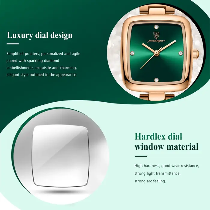 POEDAGAR montre carrée de luxe pour femme étanche en acier inoxydable femmes montres à Quartz