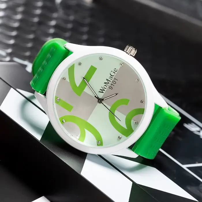 Womage montre femmes vert montres mode grand nombre