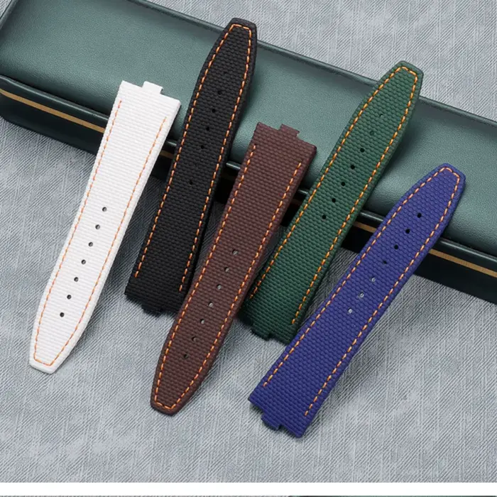 Bracelet de montre en caoutchouc FKM Sailcloth fait main pour Vacheron Constantin Overseas 4500V 5500V 7900V