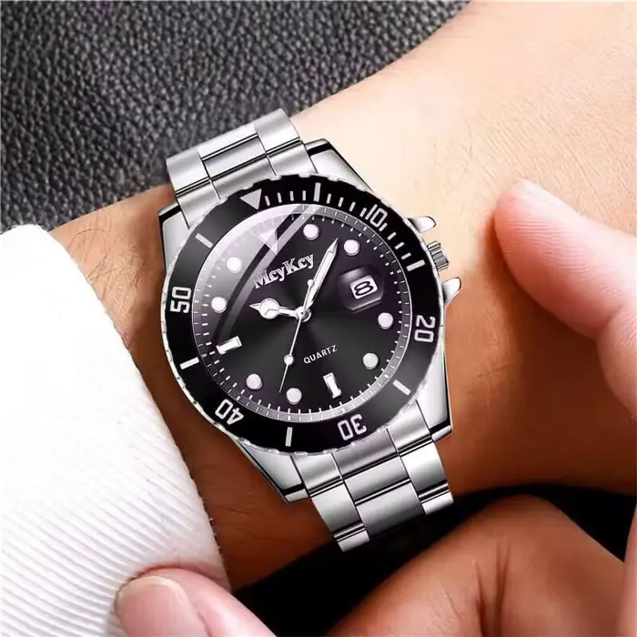 Calendrier de mode hommes montre à Quartz de luxe grand cadran homme montres d'affaires Reloj Hombre