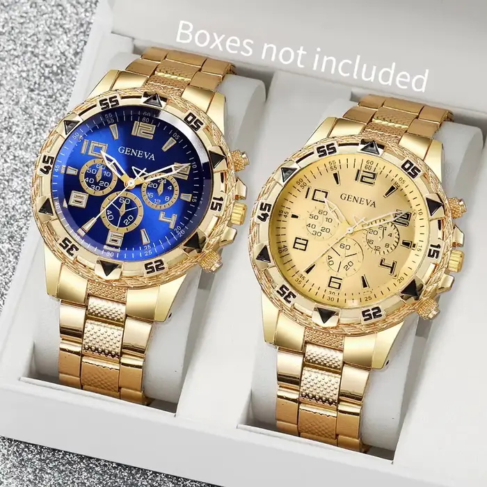 Montre d'affaires pour hommes : verre clair bleu