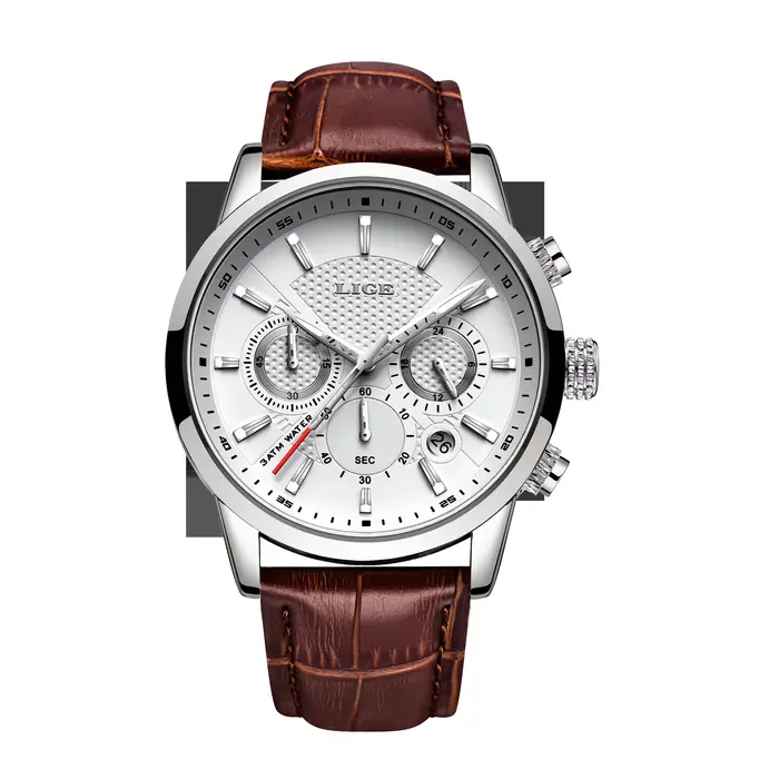 LIGE marque classique hommes rétro montres automatique mécanique montre Tourbillon horloge en cuir v