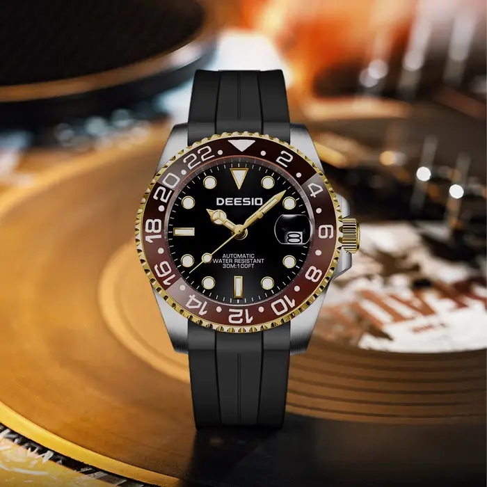 Deesio montre mécanique automatique pour hommes en acier inoxydable 316L affichage de la Date décontracté étanche