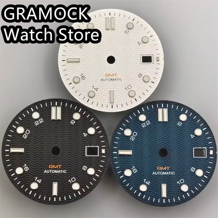 Cadran de montre GRAMOCK 31mm lumineux vert pour homme et femme adaptable à différents mouvements occasions spéciales