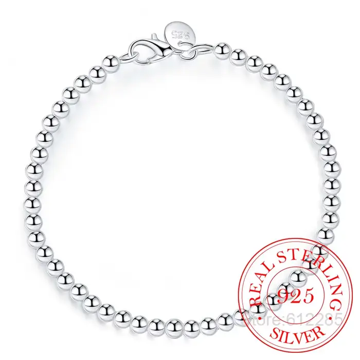 Bracelet en argent regardé 100% véritable pour adolescentes