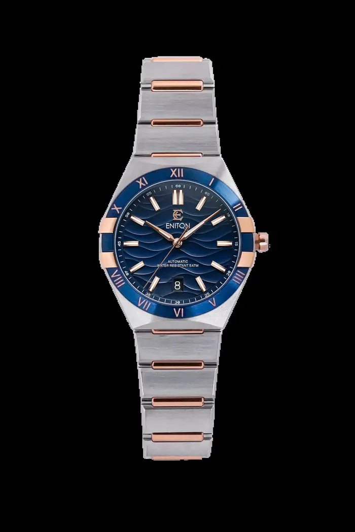 Montre de luxe mécanique ENITON 40 mm en or rose avec mouvement NH35, verre saphir de haute qualité,
