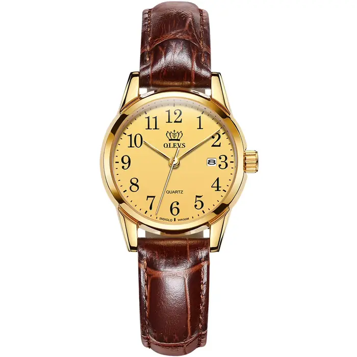 OLEVS – montre à Quartz pour hommes et femmes, étanche 50M, GMT, bracelet en cuir, sport, ultra minc