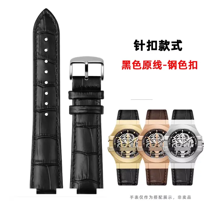 21mm 24mm pour Maserati bracelet de montre en cuir véritable R8821108025 R8821108039/8038/8035/8025 