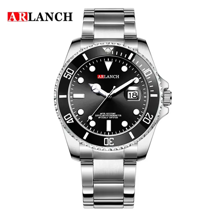 Montre ARLANCH Green Ghost Diver Acier Inoxydable Style Décontracté Élégant Occasions Spéciales Robuste Résistante À L'Eau Pour Hommes