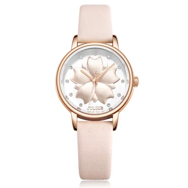 Montre en cuir véritable pour femmes