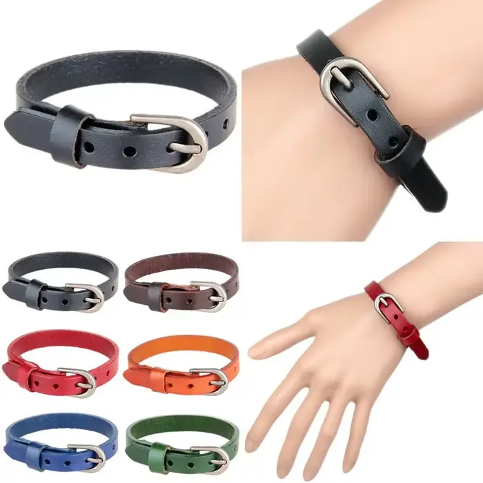 Bracelet en cuir réglable pour hommes